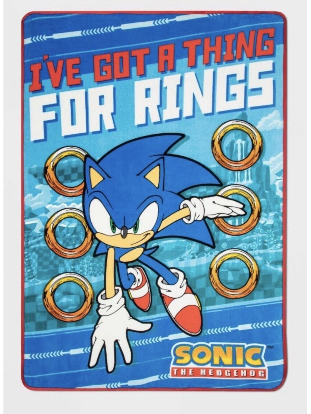 62"x90" Sonic the Hedgehog Things For Rings Kids' Blanket